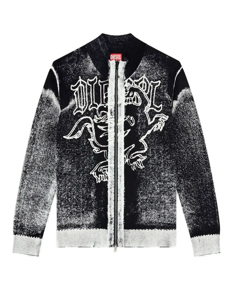 Diesel Cardigan mit grafischem Print - Schwarz Schwarz