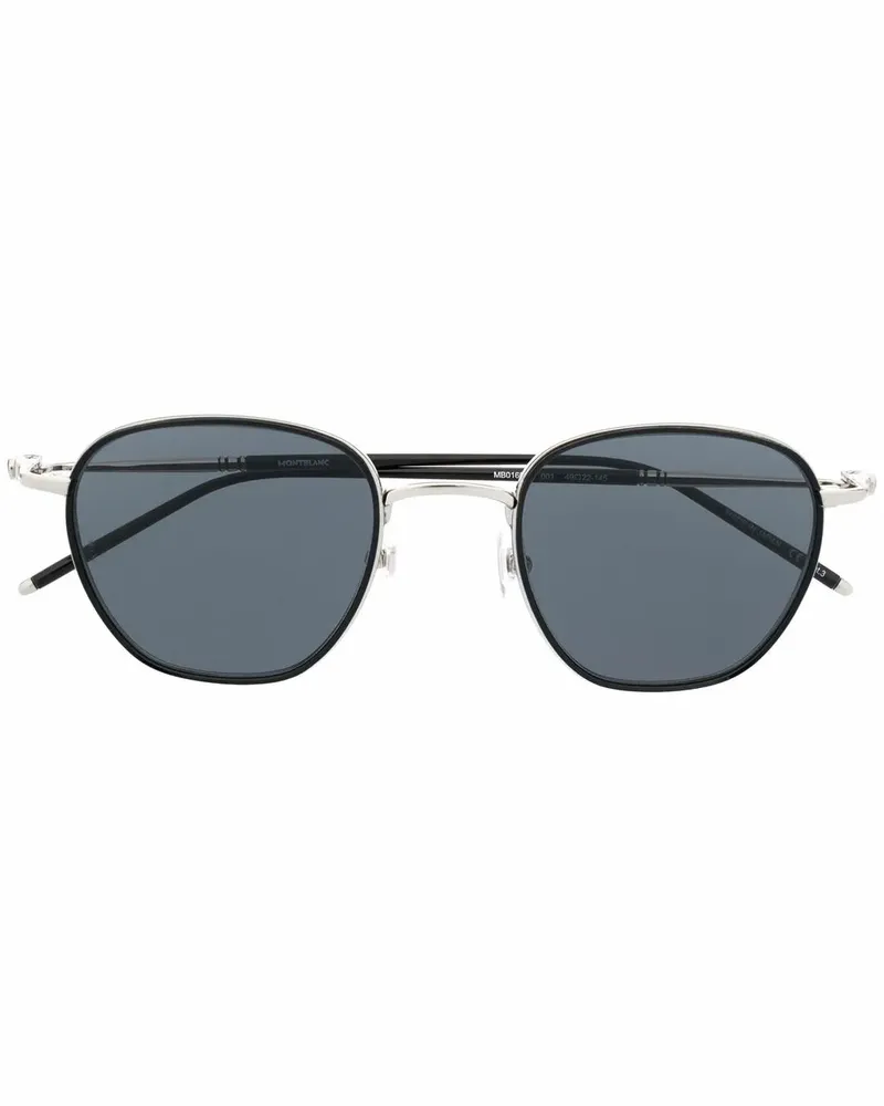Montblanc Sonnenbrille mit ovalem Gestell - Schwarz Schwarz