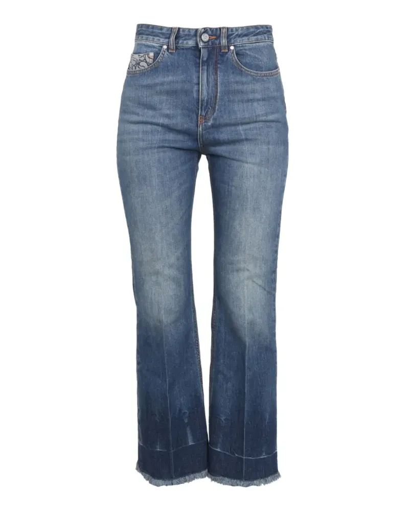 Stella McCartney fringed-distressed denim trousers - Blau Blau