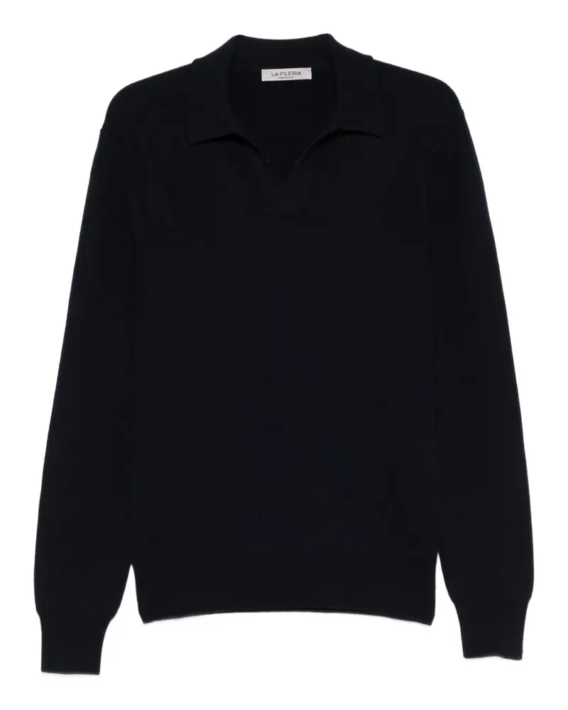 La Fileria Pullover mit Kragen - Blau Blau