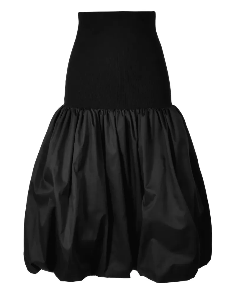 Ioana Ciolacu Bubble Midirock mit hohem Bund - Schwarz Schwarz
