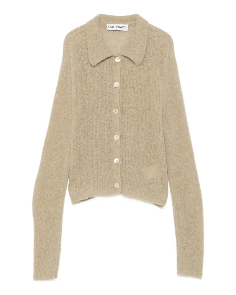 Our Legacy fuzzy-knit collared cardigan - Grün Grün
