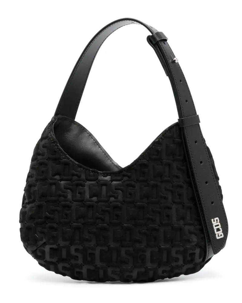 GCDS Kleine Comma Schultertasche - Schwarz Schwarz