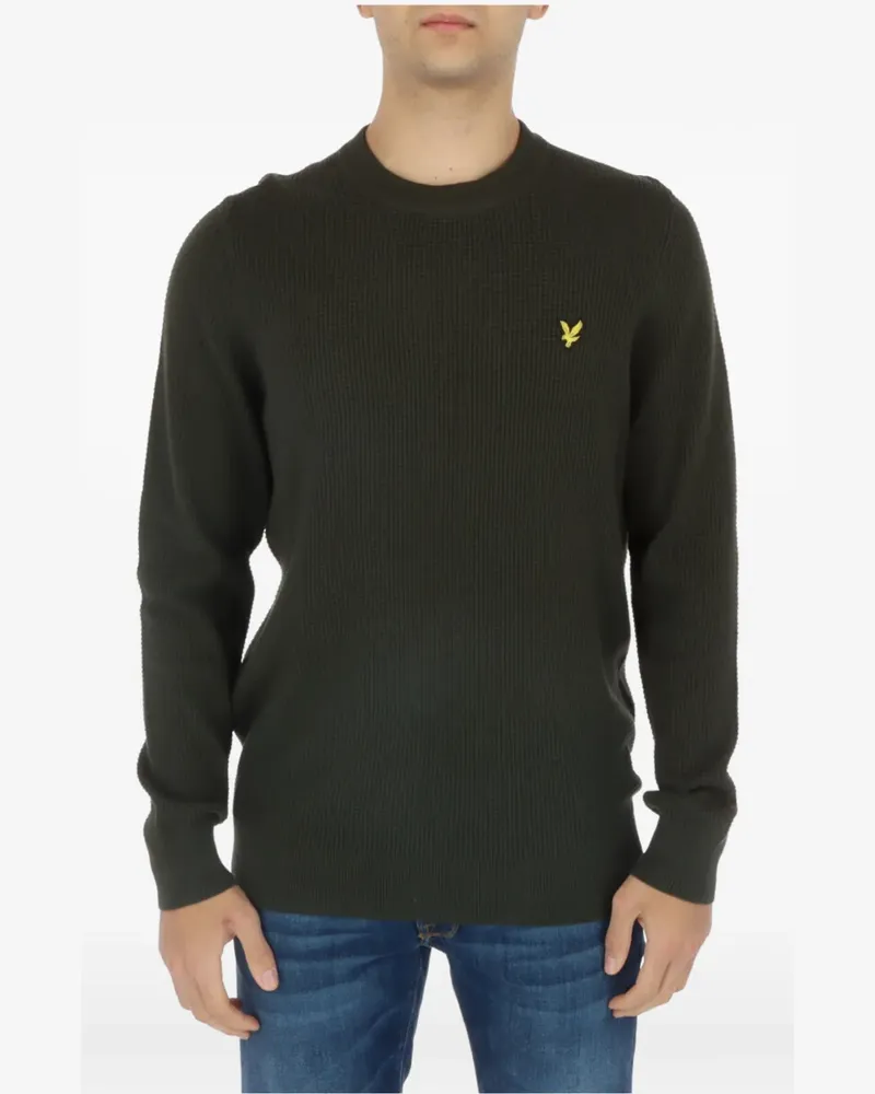 Lyle & Scott Pullover in Waffelstrick - Grün Grün