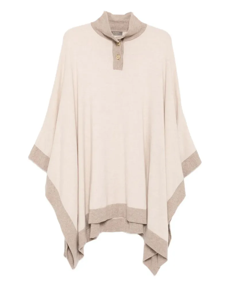 N.Peal Contrast Border Cape - Nude Nude