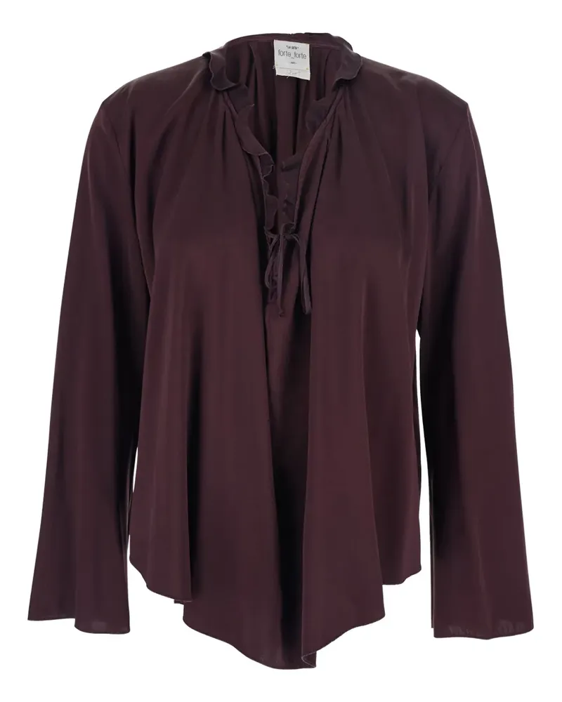 forte_forte Kordelzug-Bluse mit Fransen - Violett Violett