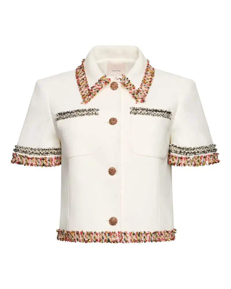 Cinq à Sept fringed collared jacket - Weiß Weiß