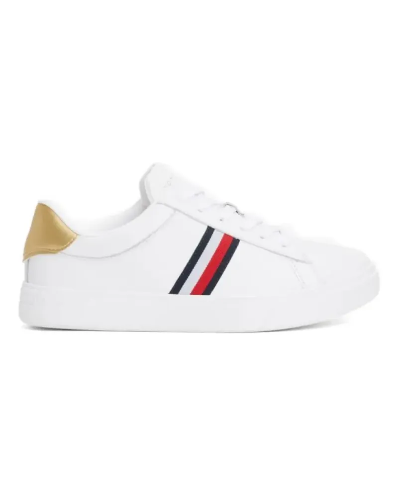 Tommy Hilfiger stripe-detail leather sneakers - Weiß Weiß