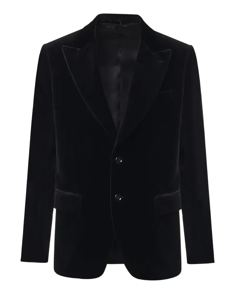 LARDINI Blazer aus Samt mit steigendem Revers - Schwarz Schwarz
