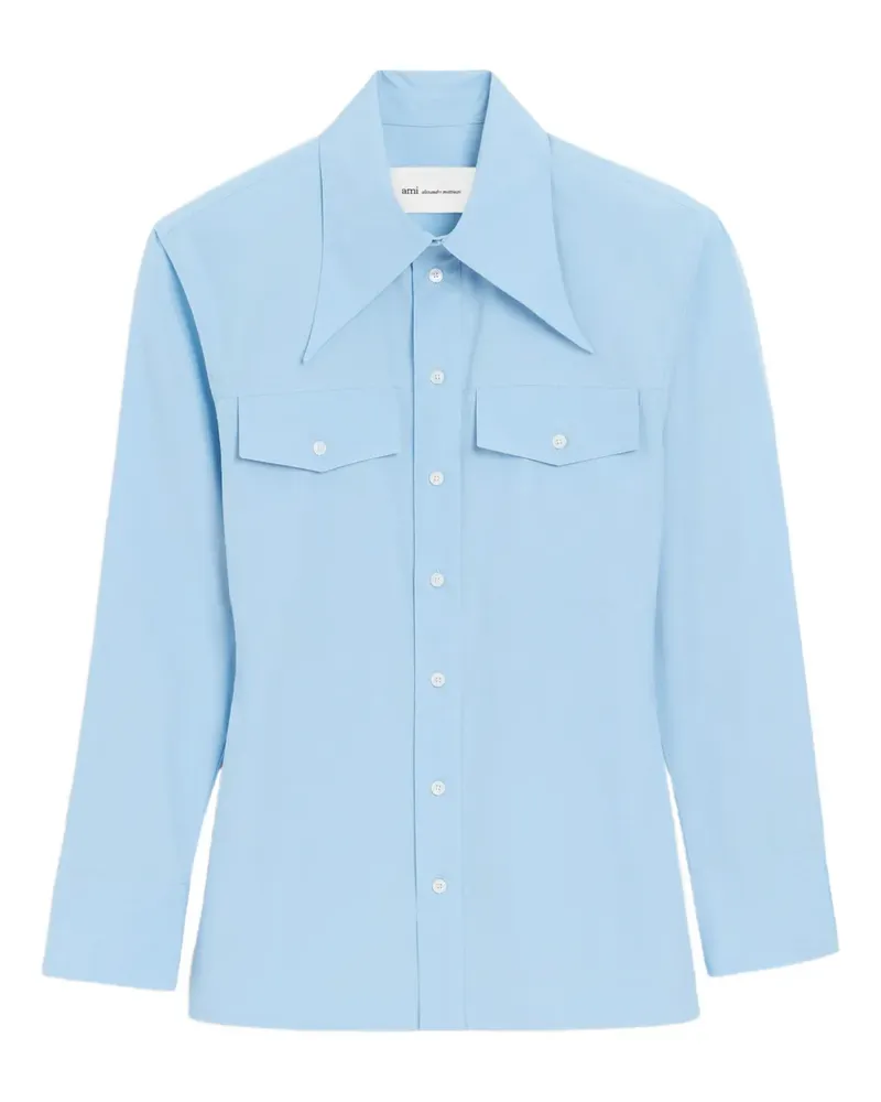 AMI Paris balloon sleeve pocket shirt - Blau Blau