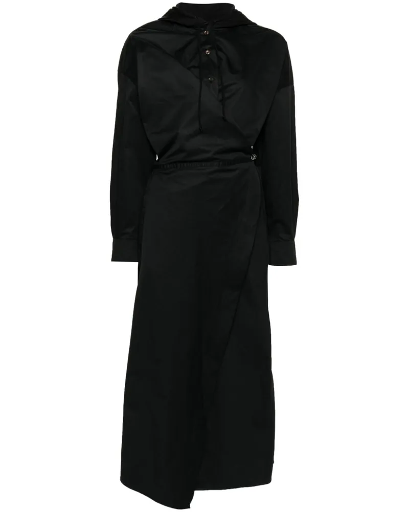 Diesel Langärmeliges Wickelkleid - Schwarz Schwarz