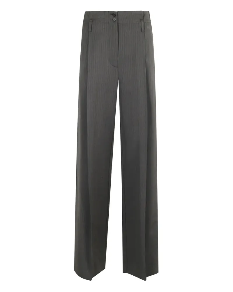 TELA Straight-Leg-Hose mit Falten - Schwarz Schwarz