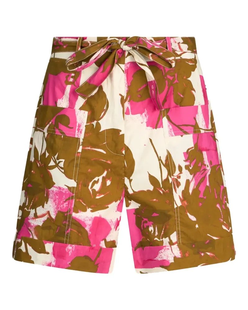 Liu Jo Shorts aus Popeline mit Blumen-Print - Rosa Rosa