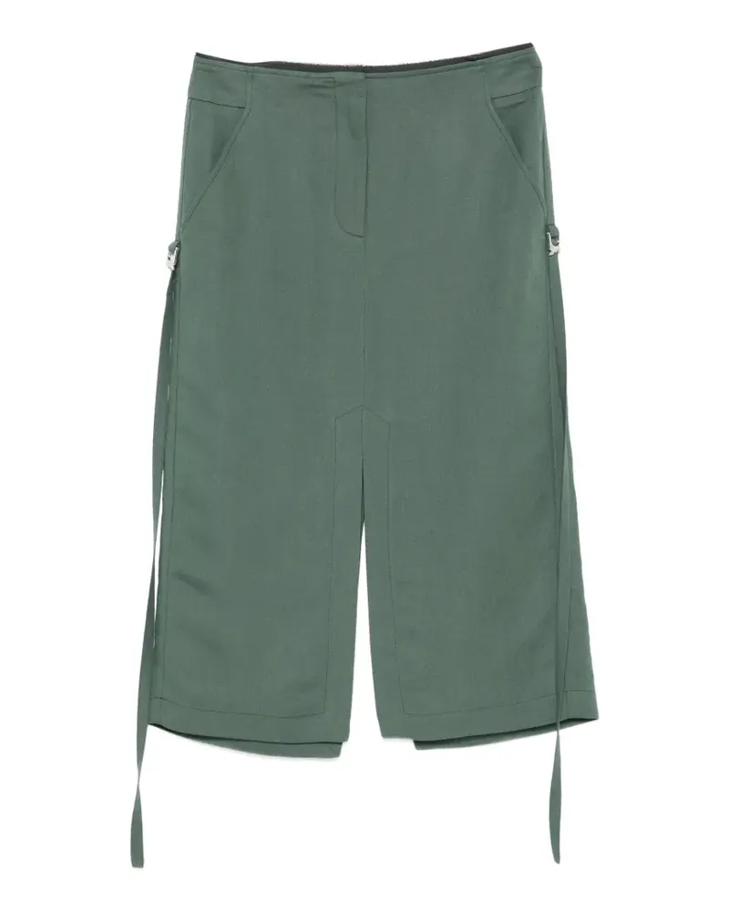 Patrizia Pepe Fly-logo side-tie midi skirt - Grün Grün