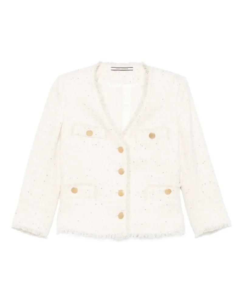 Tagliatore Ausgefranste Tweed-Jacke - Nude Nude