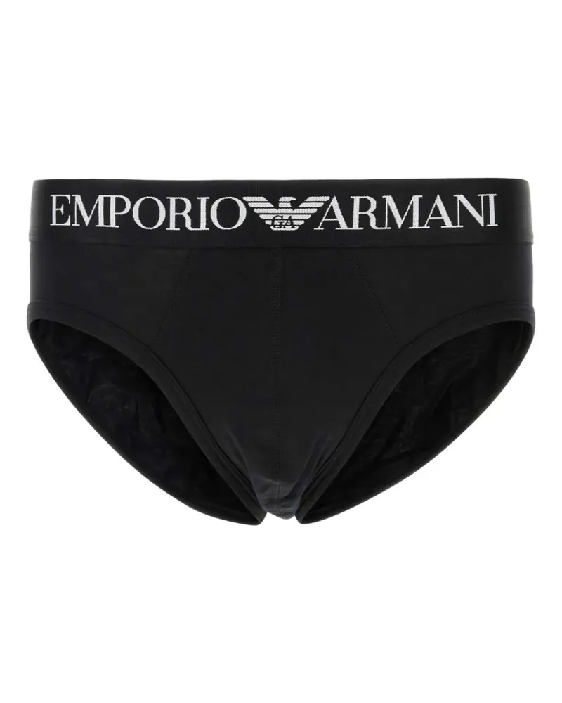 Emporio Armani logo-waistband briefs - Schwarz Schwarz