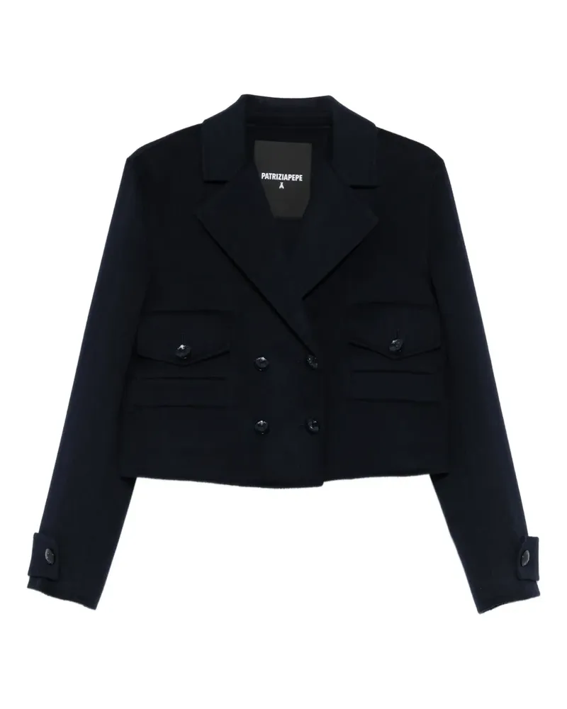 Patrizia Pepe Doppelreihige Jacke mit Klappentasche - Blau Blau