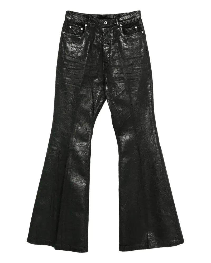 Rick Owens Schlaghose im Metallic-Look - Schwarz Schwarz