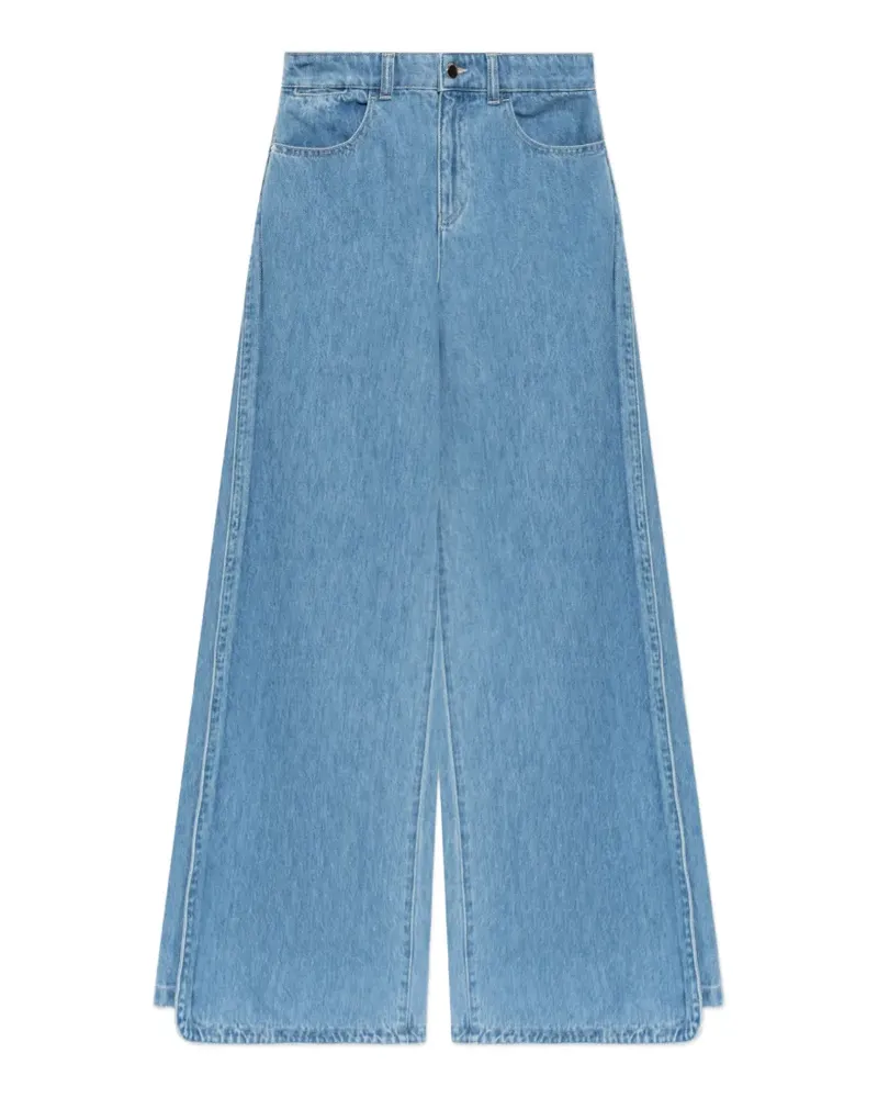 Emporio Armani side-slit wide-leg jeans - Blau Blau