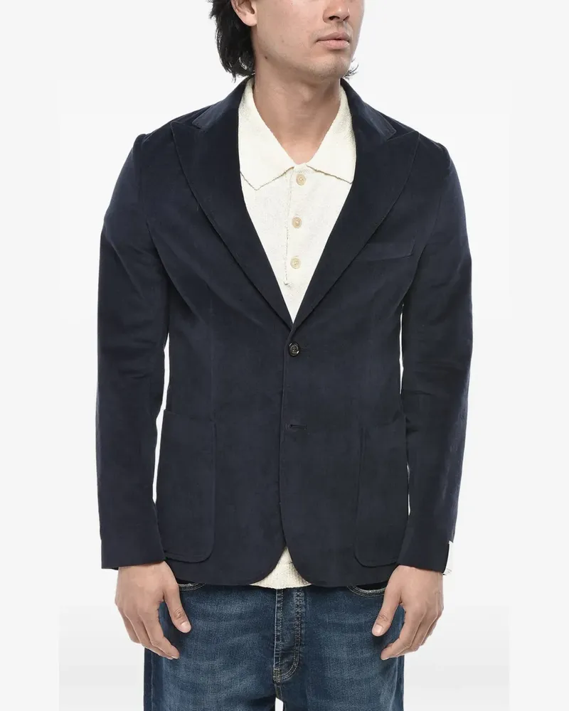 Paolo Pecora Milano single-breasted cotton blazer - Blau Blau