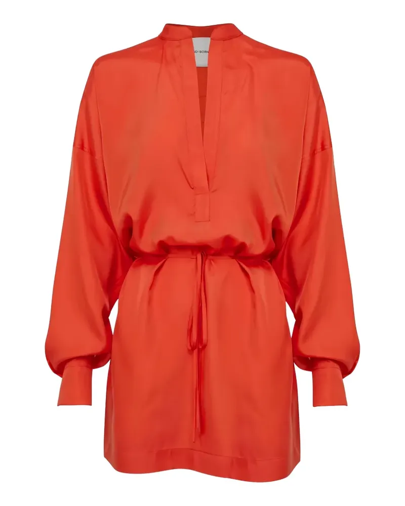 BONDI BORN Mini Tunika Seidenkleid - Orange Orange