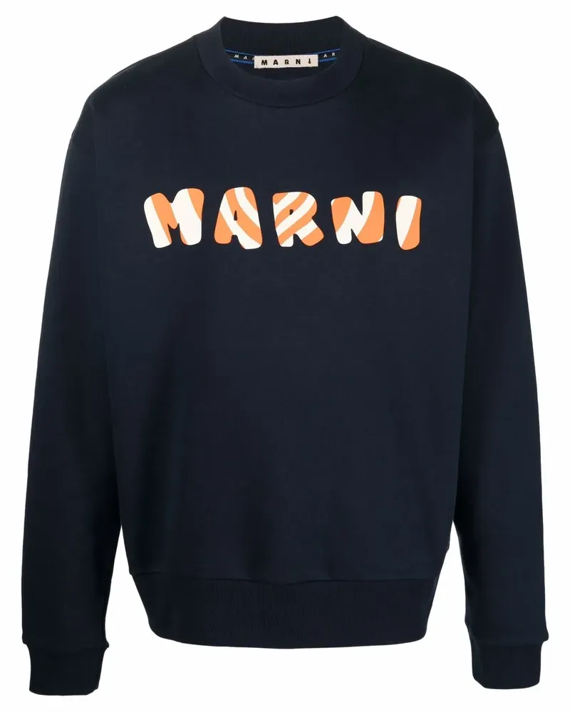 Marni Sweatshirt mit Logo-Stickerei - Blau Blau