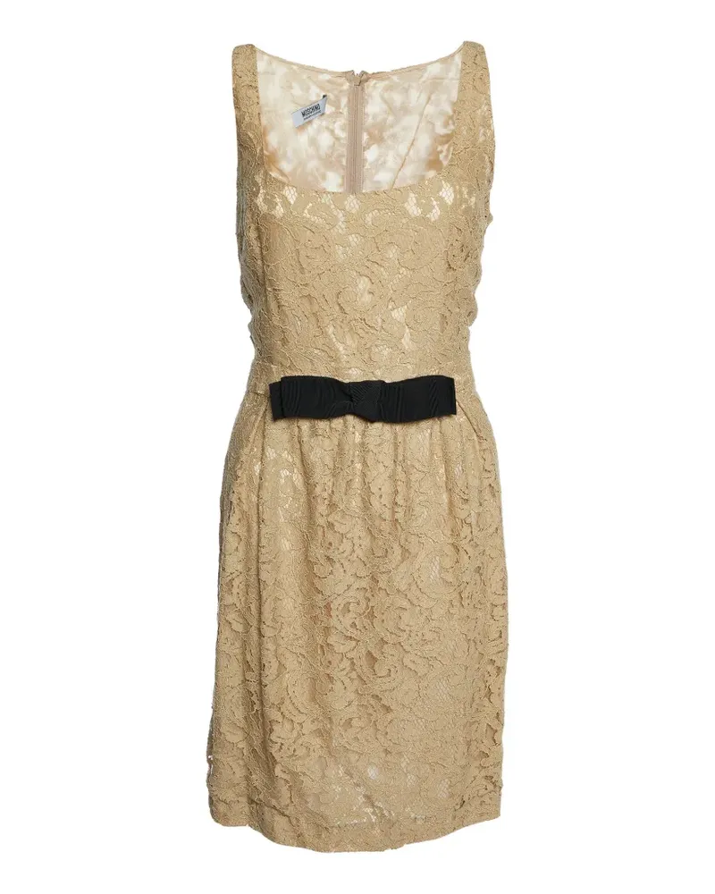 Moschino lace bow-detail midi dress - Nude Nude