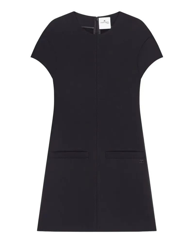 Courrèges Minikleid mit eingefassten Taschen - Schwarz Schwarz
