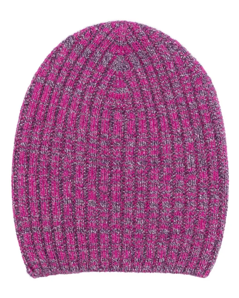 Barrie Gerippte Beanie aus Kaschmir - Rosa Rosa