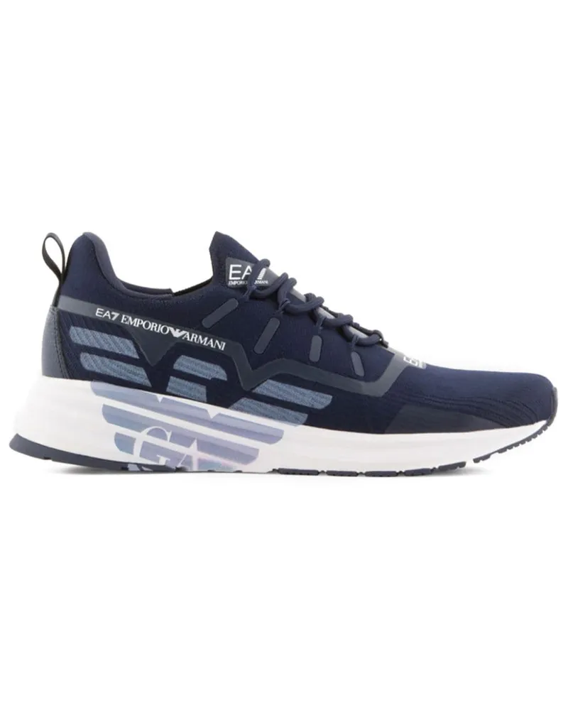 EA7 Sneakers mit Logo-Print Blau