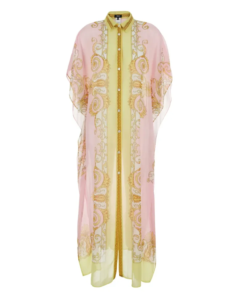 Versace buttoned baroque print dress - Rosa Rosa