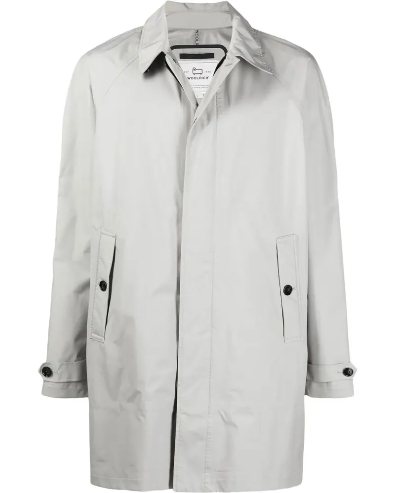 Woolrich Mantel mit verdecktem Reißverschluss - Grau Grau
