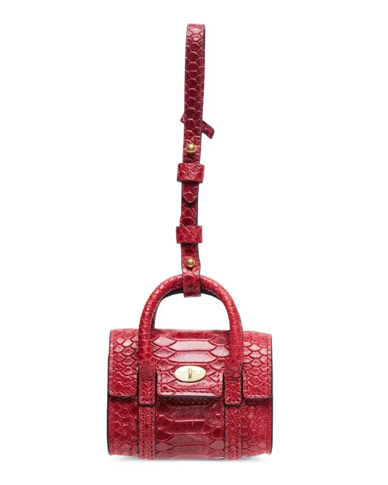Mulberry Mini Bayswater Schlüsselanhänger mit Schlangenleder-Effekt - Rot Rot