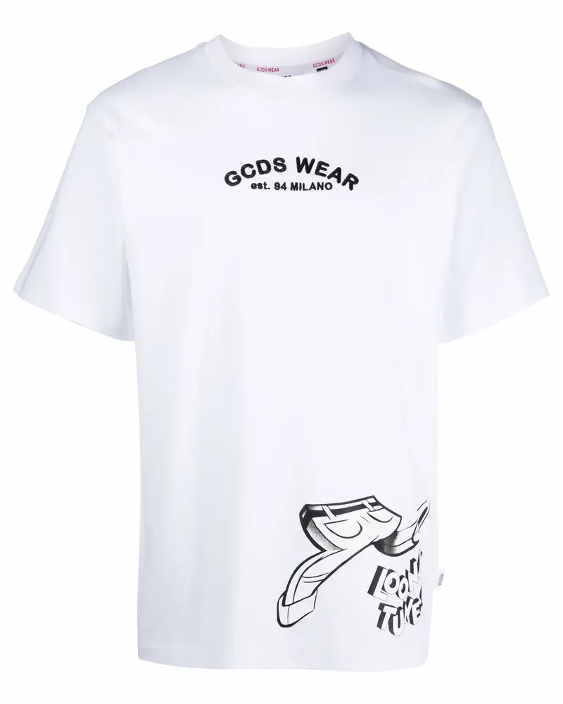 GCDS T-Shirt mit rundem Ausschnitt - Weiß Weiß