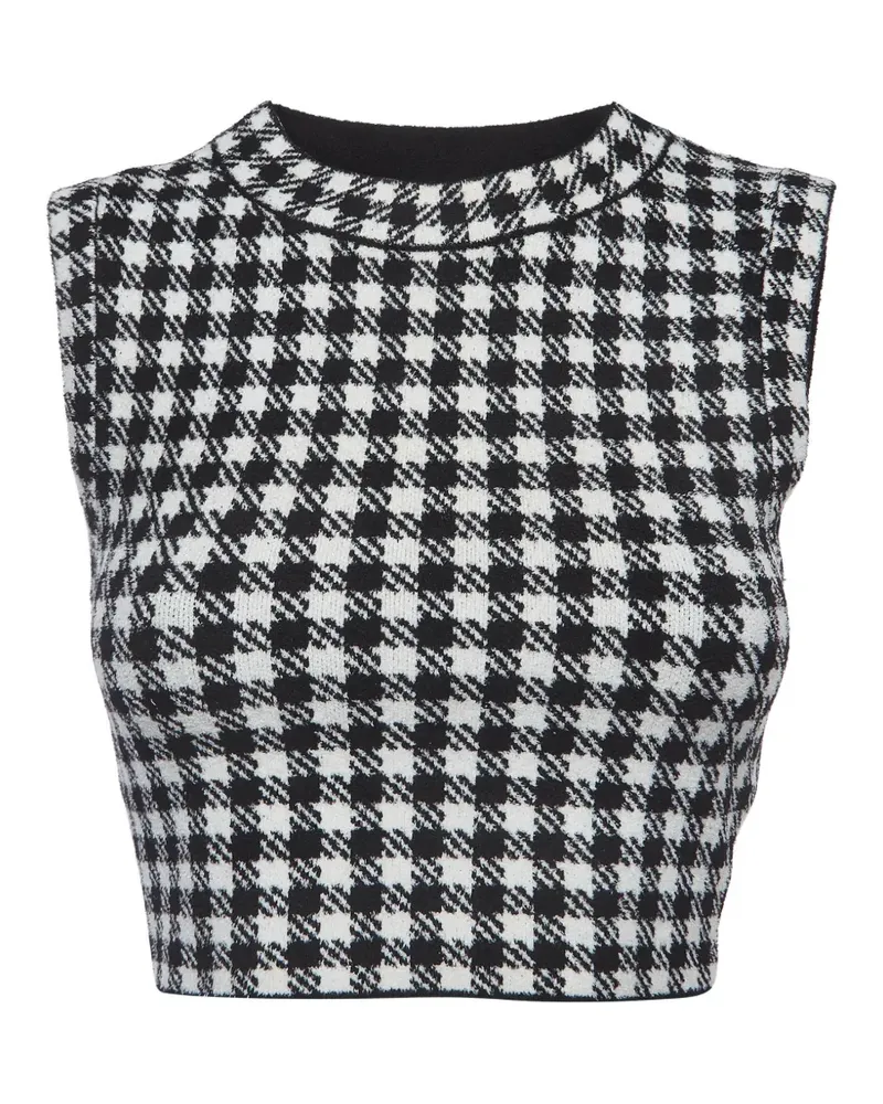 Sandro houndstooth-pattern crop top - Schwarz Schwarz