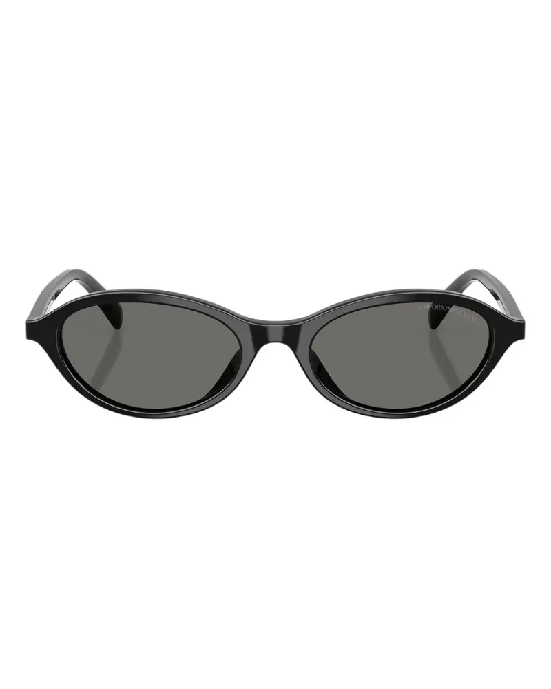 Emporio Armani Sonnenbrille mit ovalen Gläsern - Schwarz Schwarz