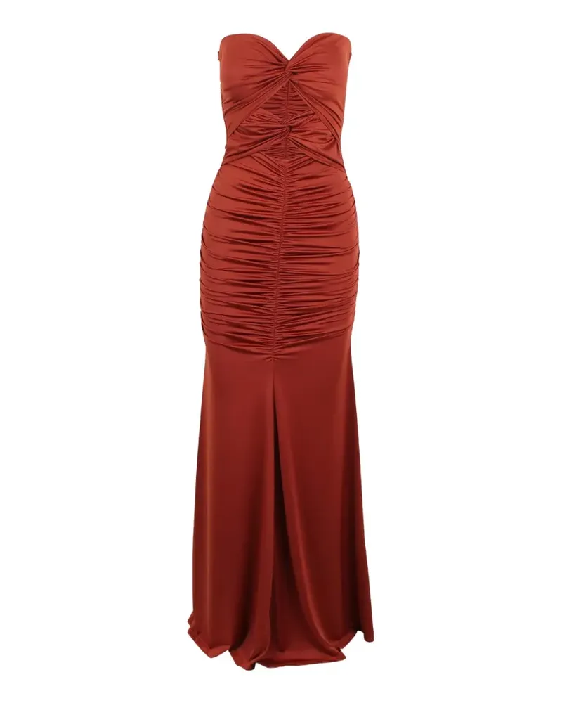 Essentiel Jeremi ruched strapless dress - Orange Orange