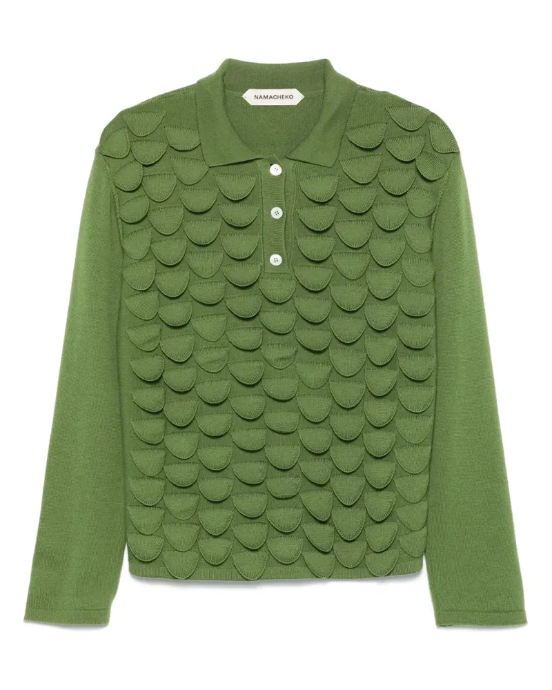 Namacheko Bird Feather Poloshirt - Grün Grün
