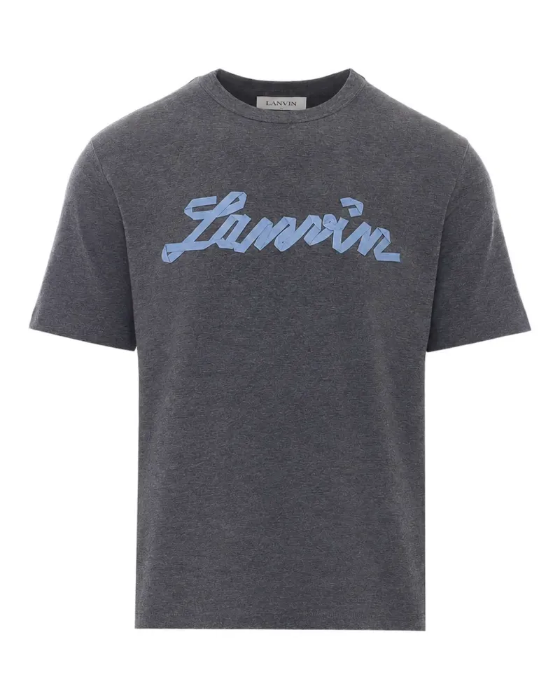 Lanvin T-Shirt mit Logo-Stickerei - Grau Grau