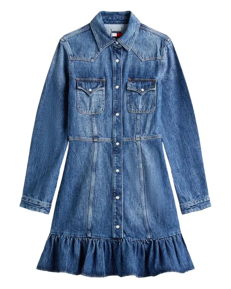 Tommy Hilfiger flounce denim mini dress - Blau Blau