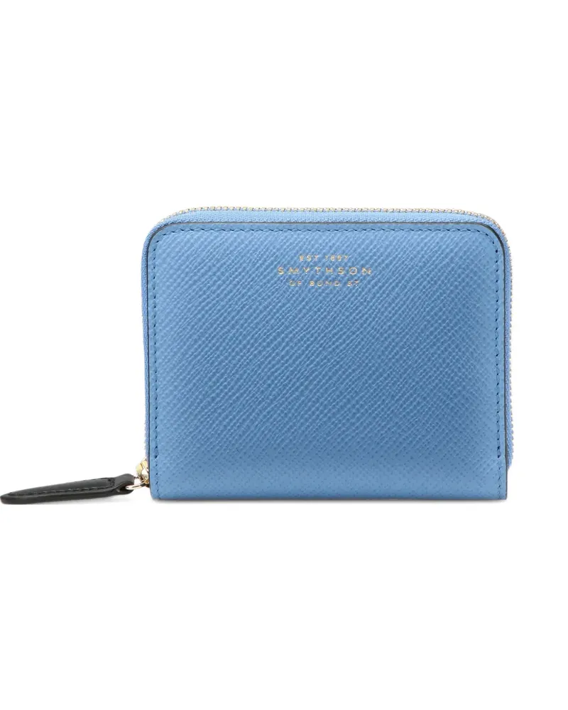 Smythson Kleines Panama Portemonnaie mit Reißverschluss - Blau Blau