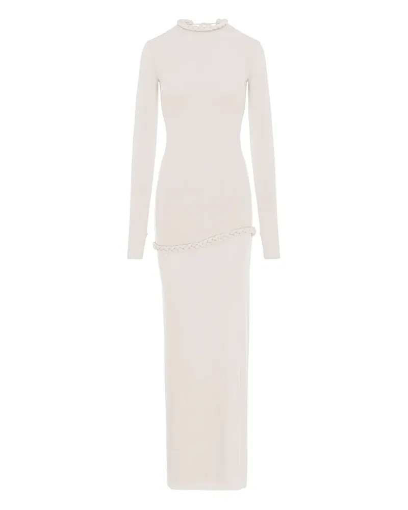 MANURÍ Nora braided-trim maxi dress - Nude Nude