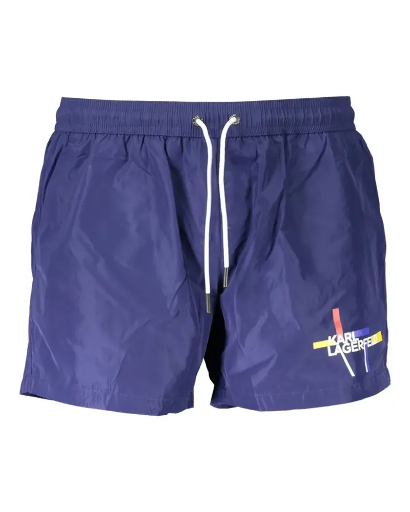 Karl Lagerfeld Badeshorts mit Kordelzug - Blau Blau