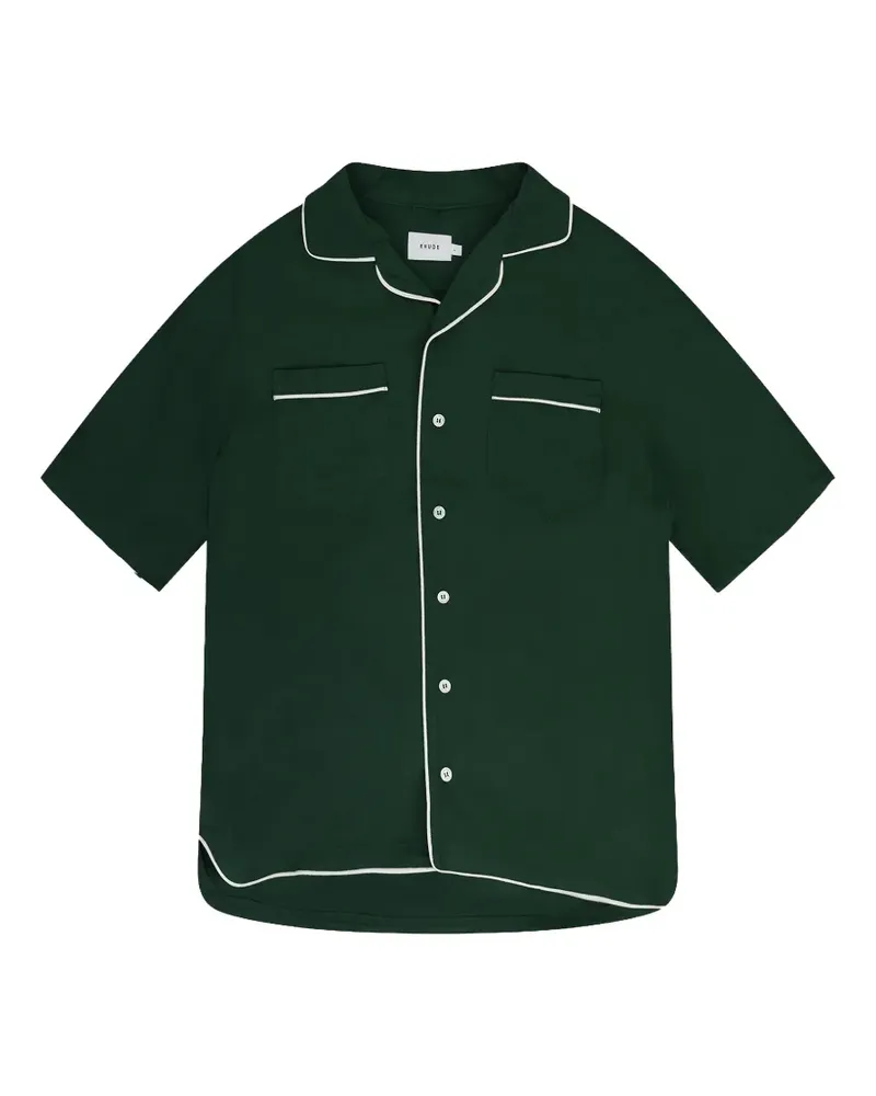 RHUDE piping-detail pajama shirt - Grün Grün