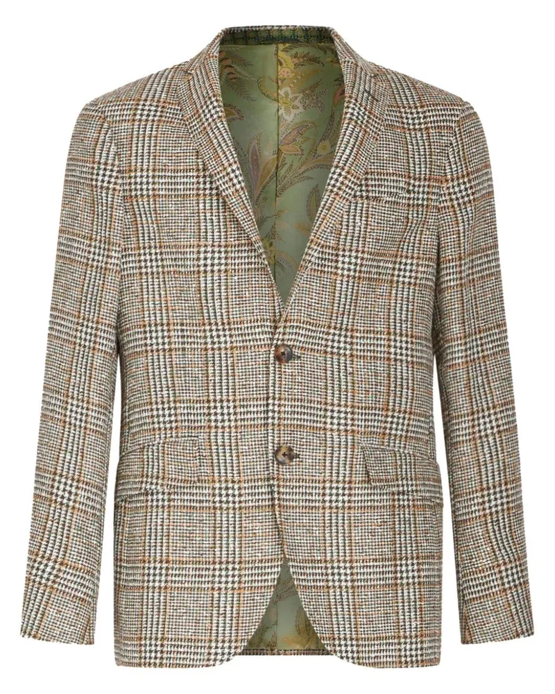 Etro Sakko mit kariertem Hahnentrittmuster - Braun Braun
