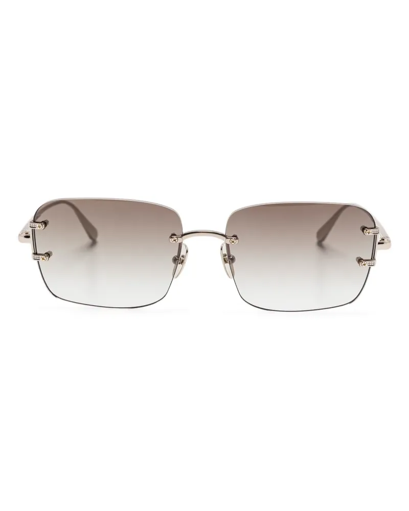 Linda Farrow Sonnenbrille mit eckigem Gestell - Gold Gold