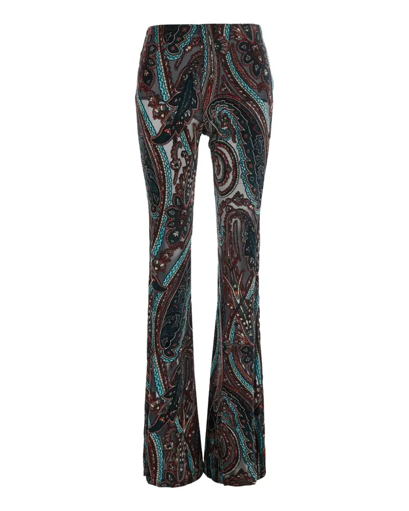 Etro Schlaghose mit Paisley-Print - Schwarz Schwarz