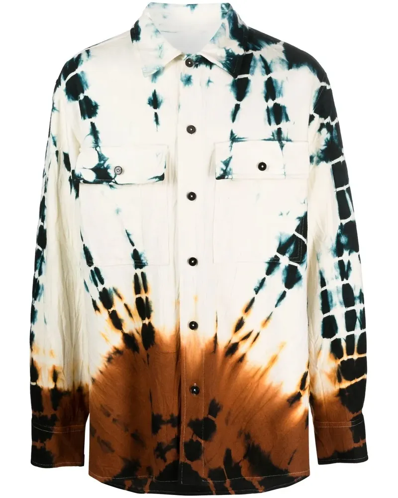 Jil Sander Hemd mit Batikmuster - Nude Nude