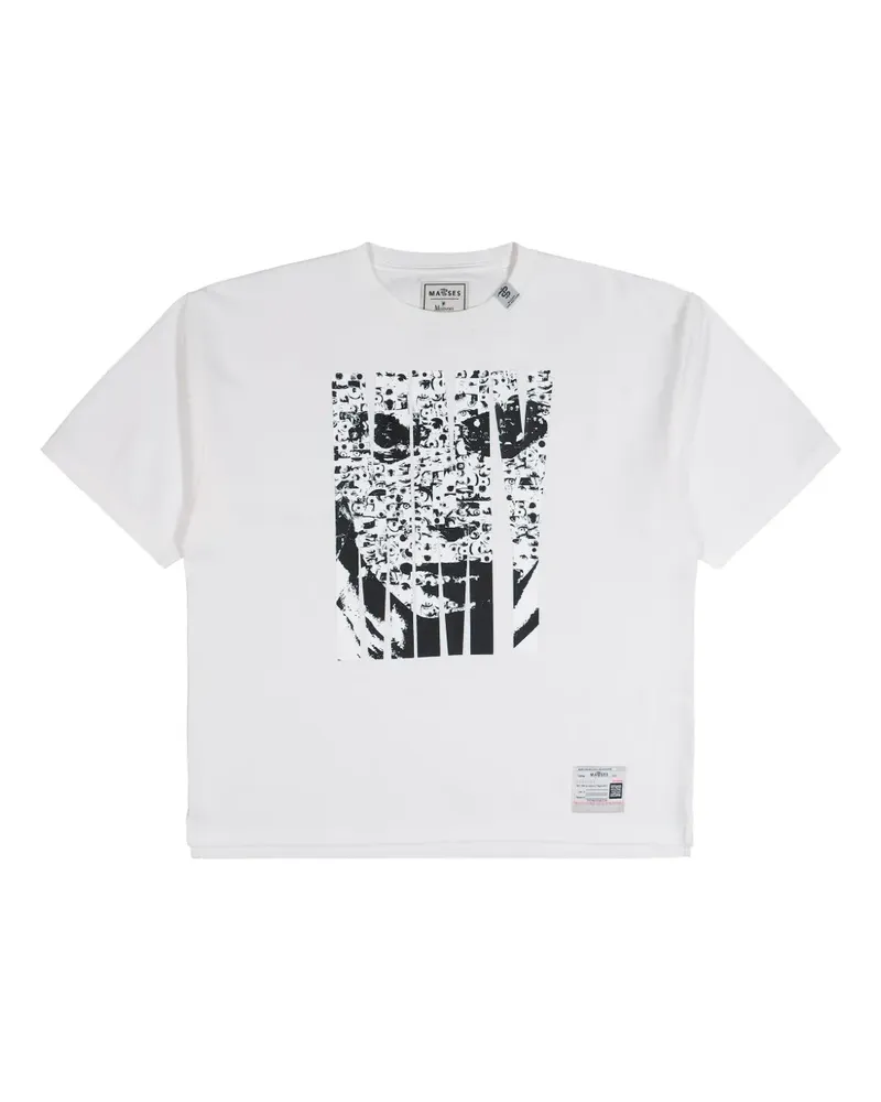 MIHARAYASUHIRO x Masses face-print T-shirt - Weiß Weiß