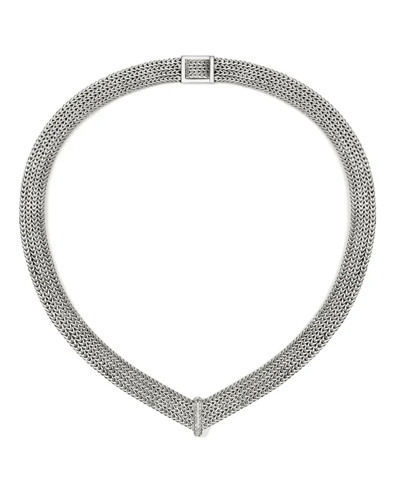 John Hardy sterling silver diamond necklace - Silber Silber